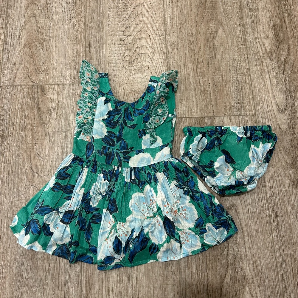 Roller Rabbit Girls Dress 2T Green Floral